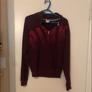 VS pink quarter zip sweater